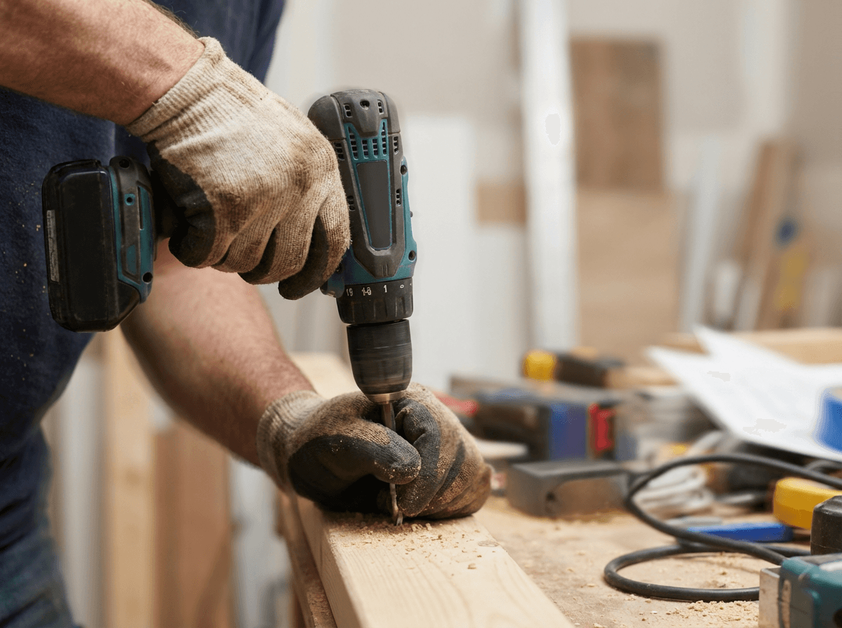 Hands using power tools